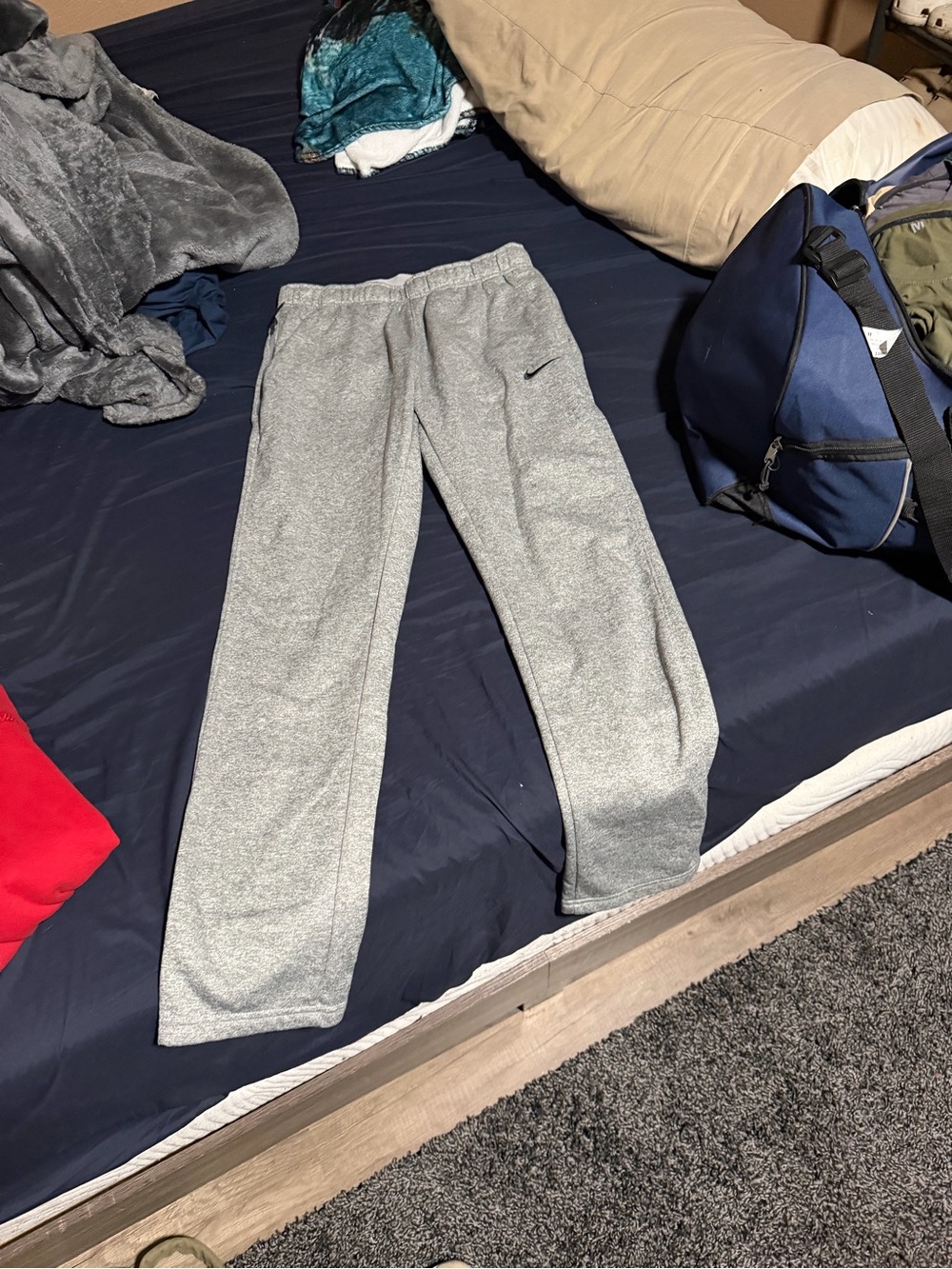 Nike Gray Men's Fleece Joggers with Swoosh